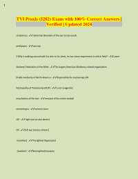 TVI Praxis (5282) Exam with 100% Correct Answers |  Verified | Updated 2024 strabismus - ✔