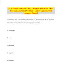 SLP Praxis Exam Practice Questions 2024