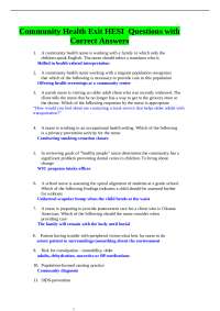 Community Health Nursing Exam Questions and Answers