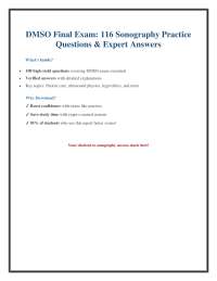 DMSO Sonography Final Exam: 116 Practice Questions & Expert Answers