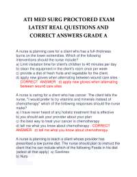 ATI Med-Surg Proctored Exam | Latest Real Questions and Correct Answers – Grade A