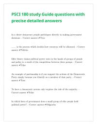 Political Science 180: Study Guide with Detailed Q&A