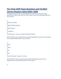 Pro Tools 210P Exam Questions and Verified Correct Answers latest 2025–2026.pdf