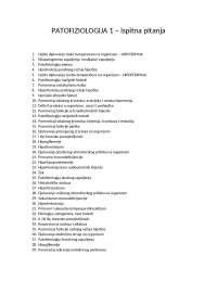Ispitna pitanja za Medicinsku patofiziologiju
