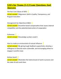 SAFe for Teams (5.1) Exam Questions And Answers