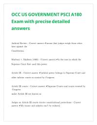 U.S. Court System and Judicial Review Exam with Detailed Answers