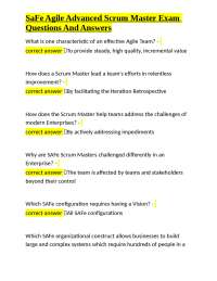 SAFe Agile Advanced Scrum Master Exam: Q&A Guide