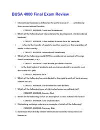 International Business BUSA 4000 Final Exam Review
