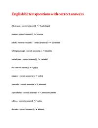 English b2 test questions with correct answers