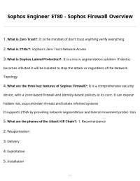 Sophos Engineer ET80 - Sophos Firewall Overview