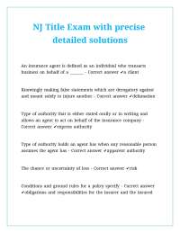 Insurance Exam with Detailed Solutions
