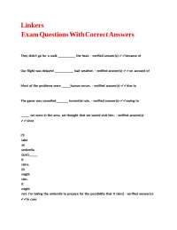 Linking Words and Phrases Exercises with Verified Answers