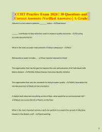 CCHT Exam Practice Questions and Answers 2024