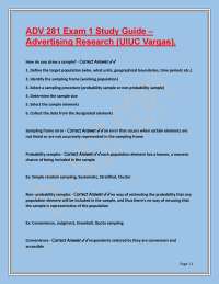 ADV 281 Exam 1 Study Guide – Advertising Research (UIUC Vargas).