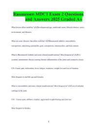 Rasmussen MDC1 Exam 2 Questions and Answers 2025 Graded A+