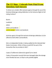 Colorado Real Estate Exam Prep: Questions and Answers