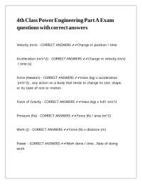 Power Engineering Exam Questions and Answers