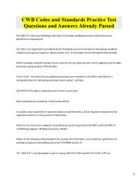 CWB and AWS Welding Codes Practice Test
