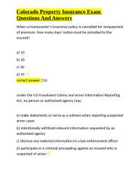 Colorado Property Insurance Exam: Questions and Answers