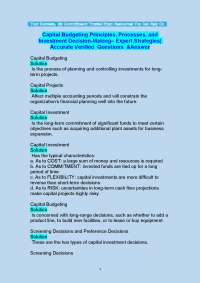 Capital Budgeting: Principles, Methods, and Expert Strategies