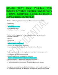 ATLS10 (2025) Exam Post-Test With Detailed & Verfied Questions andAnswers | 100% Confirmed