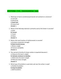 MIDTERM CIVIL ENGINEERING Q&A