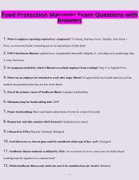 Food Protection Manager Exam Q&A: Food Safety Study Guide