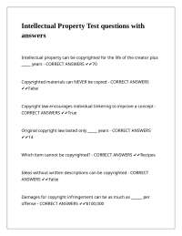 Intellectual Property Law: Test Questions and Answers