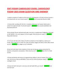 EMT Cardiology FISDAP Exam Q&A: Acute Myocardial Infarction