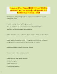 Common Core-Signal BOLC Exam Prep: Graded Q&A for Army Leaders