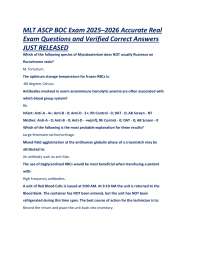 MLT ASCP BOC Exam 2025–2026 (Medical Laboratory Technician) Accurate Real Exam Questions a