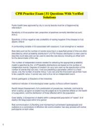 CPH Exam Practice Questions and Solutions: Public Health Essentials