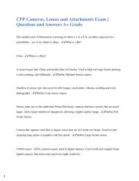 Cameras, Lenses, and Attachments Exam Q&A