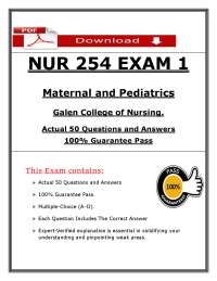 NUR 254 Exam 1 | Maternal and Pediatrics | Galen College of Nursing | 2025 Actual Exam