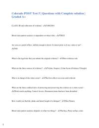 Law Enforcement Exam Questions and Answers: Crime Scene Investigation and Ethics
