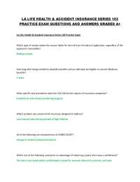 LA Life & Health Insurance Practice Exam Q&A