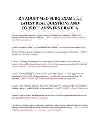 RN Adult Medical-Surgical Exam 2025: Practice Questions and Answers