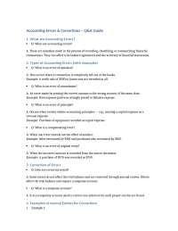 Accounting Errors and Corrections: A Comprehensive Q&A Guide