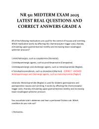NR 511 Midterm Exam 2025 – Latest Real Questions and Correct Answers, Grade A