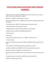 PSYCH 2050 EXAM QUESTIONS AND VERIFIED ANSWERS.