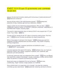 Media Entertainment Business: Exam Q&A