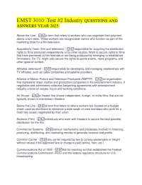 EMST 3010: Test #2 Industry QUESTIONS AND  ASNWERS YEAR 2025.