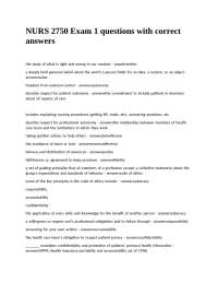 Nursing Ethics and Legal Issues: Exam Q&A for Students