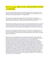 Hospitality Management Exam Practice Questions and Answers