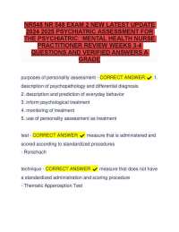 NR548 EXAM 2 NEW LATEST UPDATE 2025 PSYCHIATRIC