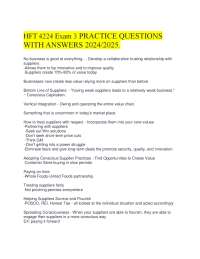 Conscious Capitalism and Ethical Supplier Relationships: Practice Questions and Answers