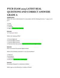 PTCB Exam Practice Questions and Answers 2025
