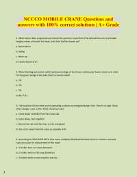 NCCCO Mobile Crane Certification Exam: Q&A with Correct Solutions