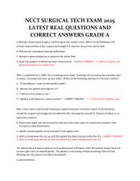NCCT Surgical Tech Exam 2025: Latest Questions and Answers