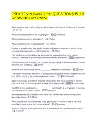 Pharmacology Test Questions and Answers 2025/2026